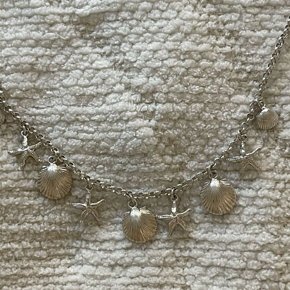 Sterling Silver Sea-stars and Seashells necklace. Made in Italy - Picture 2 of 5